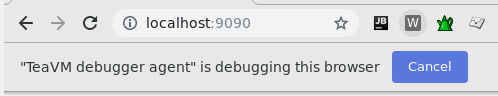 Chrome debugger indicator